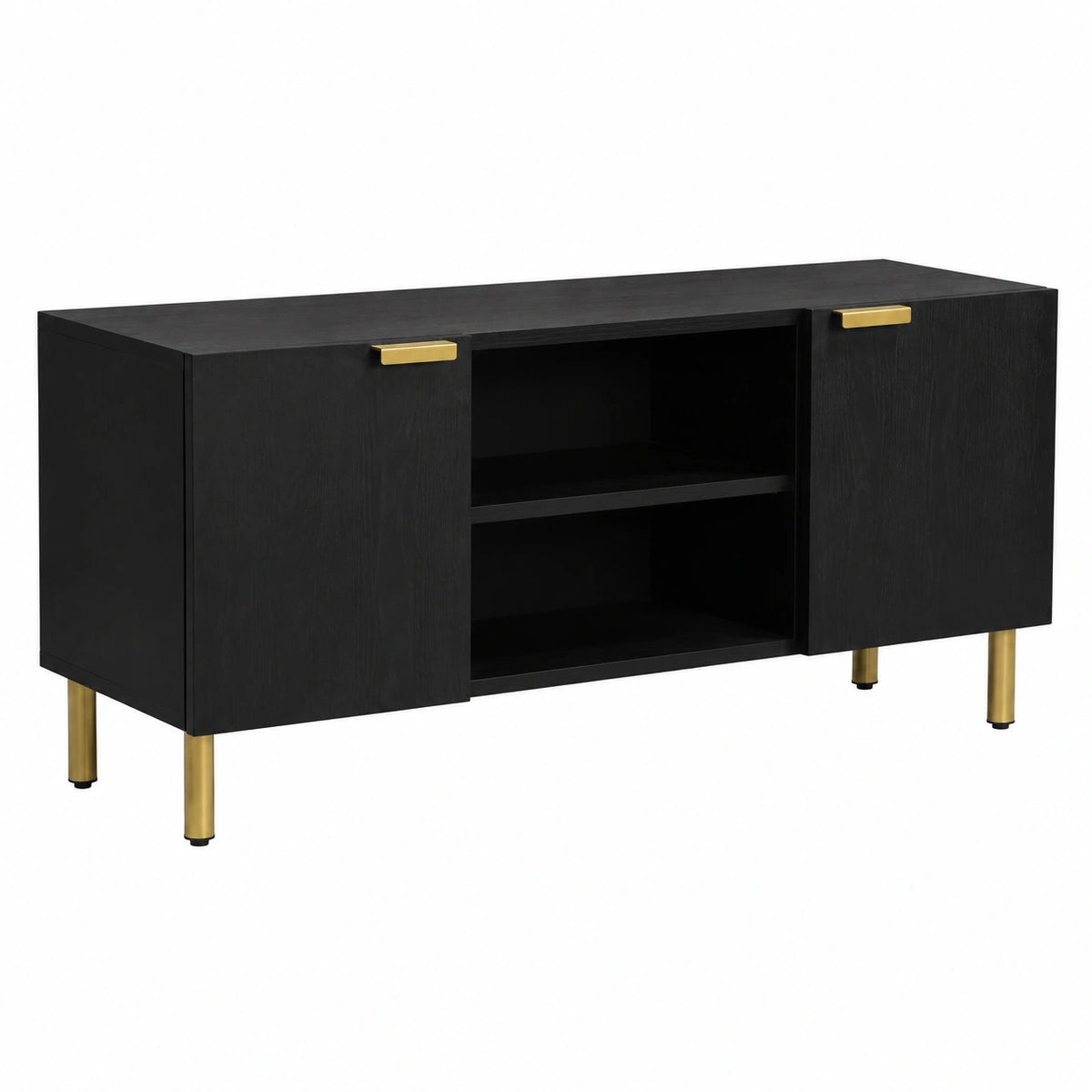 Meuble TV, 105 x 33 x 46 cm, coloris noir, pour le salon