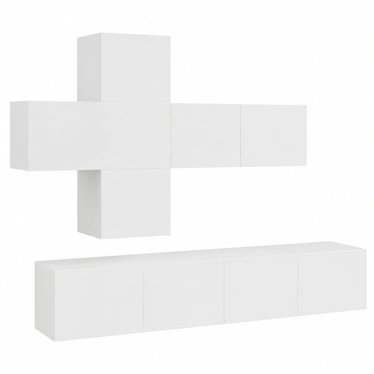 Armoire, coloris blanc, 7 pièces, pour la chambre