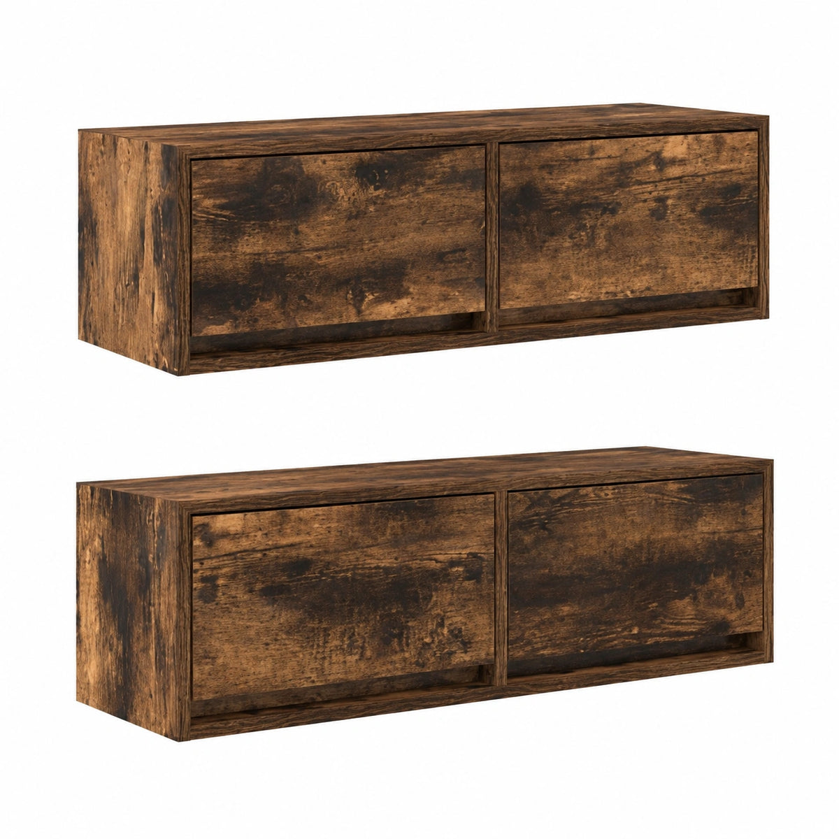 Meuble TV, en chêne, 2 pièces, 80 x 31 x 25,5 cm, pour le salon