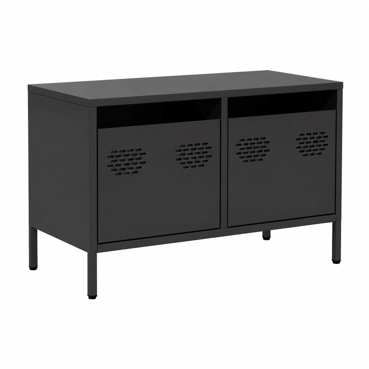 Armoire, en acier, coloris noir, 68 x 39 x 43,5 cm, pour la chambre