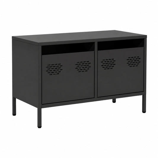 Armoire, en acier, coloris noir, 68 x 39 x 43,5 cm, pour la chambre