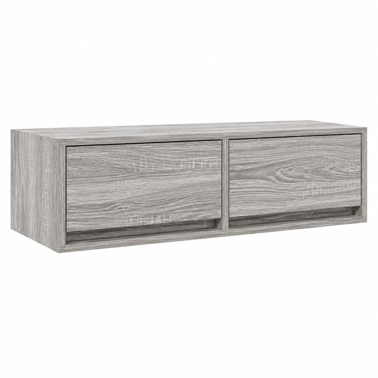 Meuble TV, 2 pièces, coloris gris, 80 x 31 x 25,5 cm, pour le salon