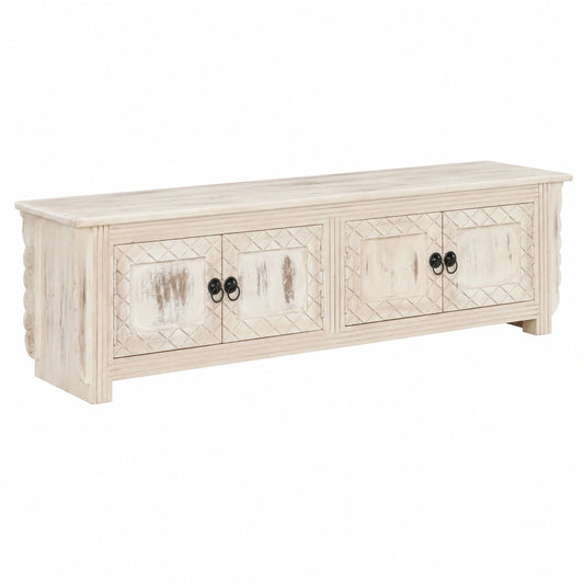 Armoire, avec portes, en bois massif, 140 x 30 x 35 cm, coloris blanc, pour la chambre