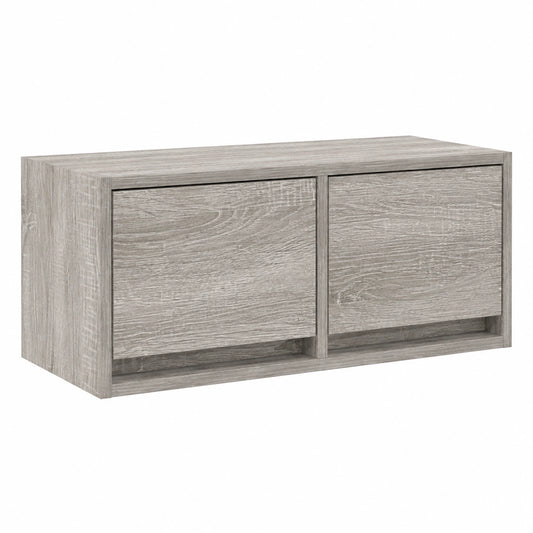 Meuble TV, 2 pièces, coloris gris, 60 x 31 x 25,5 cm, pour le salon