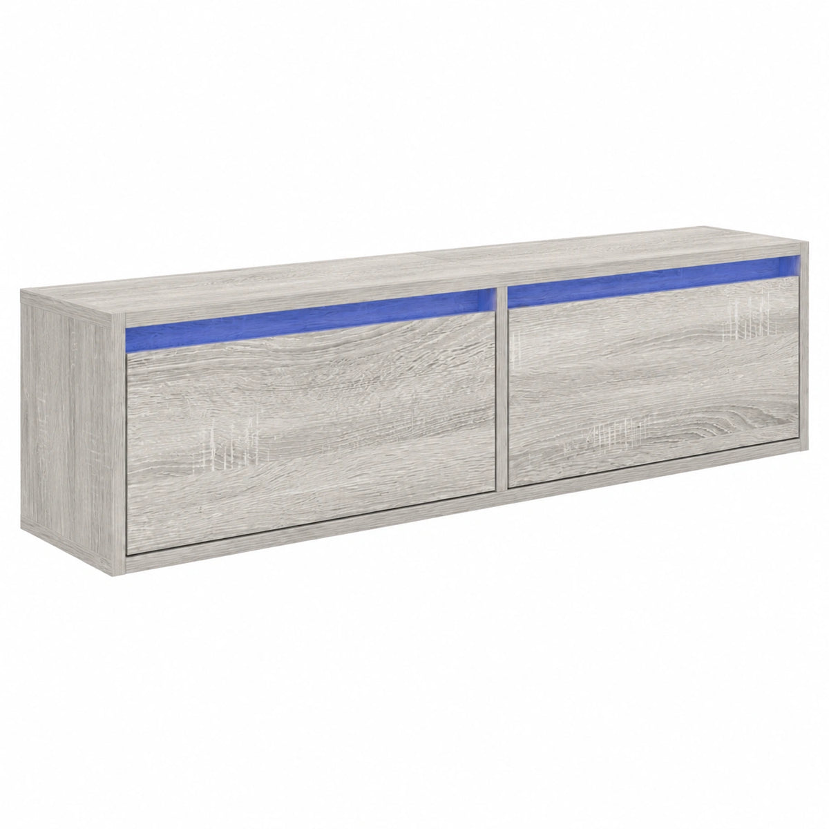 Armoire, avec éclairage LED, 100 x 35,5 x 25 cm, coloris gris, pour la chambre