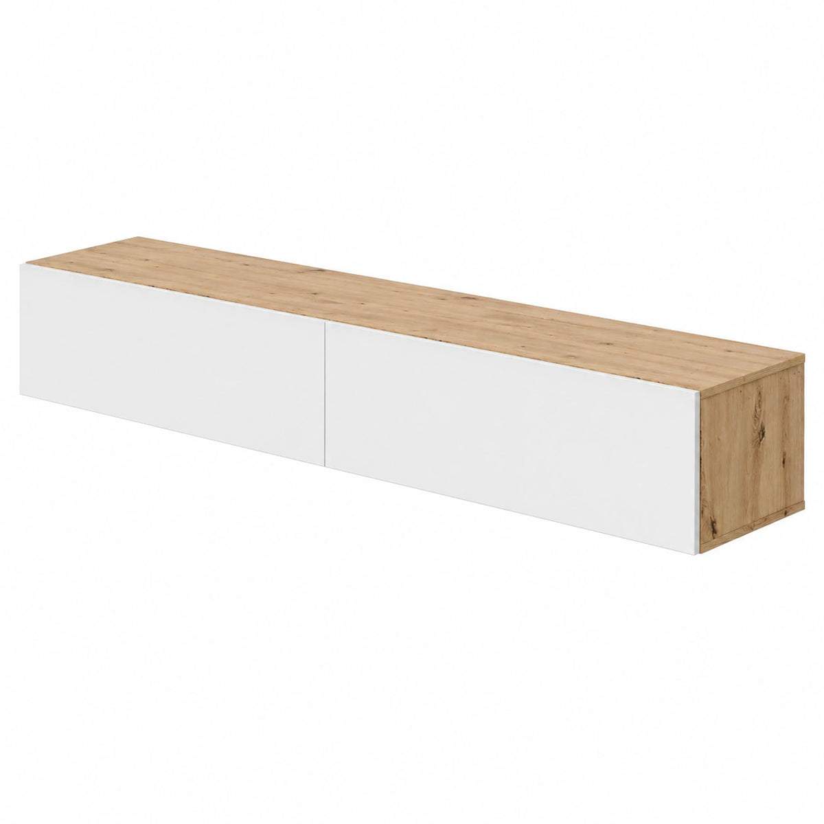 Meuble TV, en chêne, coloris blanc, 35 x 180 x 28 cm, pour le salon